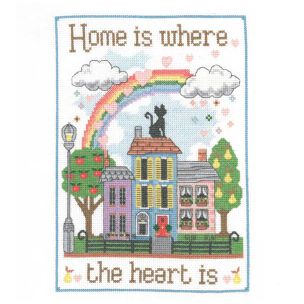 **-My Cross Stitch Celebration-** Home Is Where The Heart Is 9.25x6.75in 14 Count ##-My Cross Stitch 057132-HOME-##