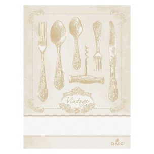 **-Dmc Ready To Stitch Towel 100% Co-** Design Cutlery 03/Ecru 60x80cm ##-Dmc 119152-RS2670-03-##