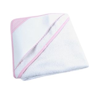 **-Dmc White Bath Towel Wrap With Coordinated Dotty Bias Binding-** 14ct Aida Panel/Pink 72x72cm ##-Dmc 119184-PINK-##