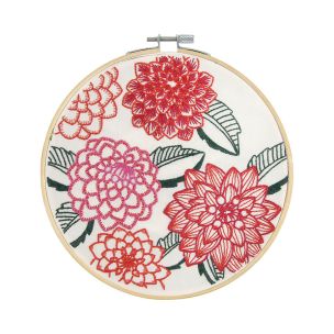 **-Dmc Designer Embroidery Kit-** Marie Dahlias 14.5x14.5cm ##-Dmc 119224-TB198-##