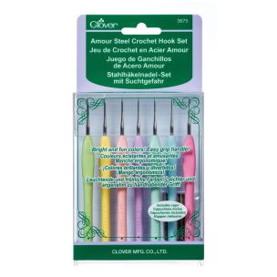 **-Clover Amour Crochet Hook Set Steel 3675-** ##-Clover 303675-##