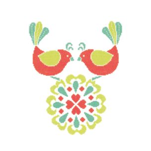 **-Dmc By Leuts Cross-** Stitch Love Birds 21.5 X 25.5cm ##-Dmc 583041-##