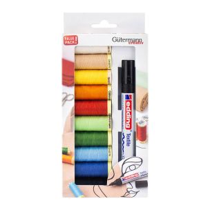**-Gutermann Sew-** All - Thread Set 100m X 10 Rl & Textile Marker ##-Gutermann 734575-##