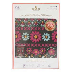 **-Dmc Cross Stitch Pink Geo Flowers Half Cross Stitch 20x30cm-** ##-Dmc BK1785-##