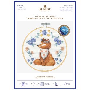 **-Dmc Cross Stitch Kit-** Folk Fox 14ct 18cm ##-Dmc BK1924-##