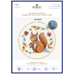 **-Dmc Cross Stitch Kit-** Folk Squirrel 14ct 18cm ##-Dmc BK1926-##