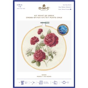 **-Dmc Cross Stitch Kit-** Roses 14ct 18cm ##-Dmc BK1935-##