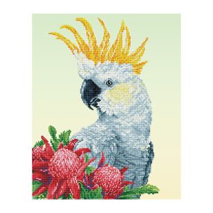 **-Diamond Dotz Crystal Art Kit-** White Cockatoo And Waratahs (Carlie Edwards), 51 x 41cm ##-Diamond Dotz DD10-059-##