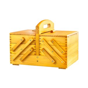 **-Milward Sewing Box Cantilever Pine Wood 3 Tier 23 X 31 X 25.2cm-** ##-Milwards GB8450-##