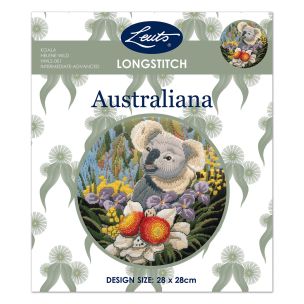 **-Helene Wild Longstitch Kit-** Koala 28cm Rnd ##-Leuts HWLS-001-##
