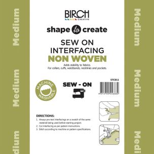 **-Shape To Create I/Facing Non Woven Sew On Medium 90cm X 50mt-** White ##-Birch Creative STC011-##