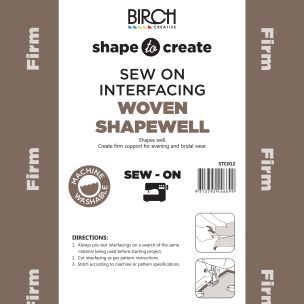 **-Shape To Create I/Facing Shape Well Sew On Firm 90cm X 50mt-** White ##-Birch Creative STC012-##