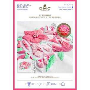 **-Dmc Embroidery Kits Flower Love Flowers Pre-** Printed Design 26.47 X 16.29cm ##-Dmc TB150-##