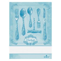 **-Dmc Ready To Stitch Towel 100% Co-** Design Cutlery 081/Petrol 60x80cm ##-Dmc 119152-RS2670-081-##