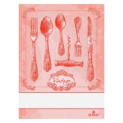 **-Dmc Ready To Stitch Towel 100% Co-** Design Cutlery 10/Coral 60x80cm ##-Dmc 119152-RS2670-10-##