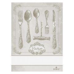 **-Dmc Ready To Stitch Towel 100% Co-** Design Cutlery 12/Grey 60x80cm ##-Dmc 119152-RS2670-12-##