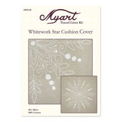 **-Whitework Star Cushion 40x40-** ##-Beutron 11976-10-##