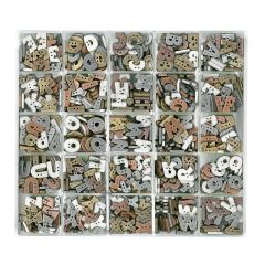 **-Buttons Letter Ass't Metal Per Box-** ##-Birch Creative 451916-##