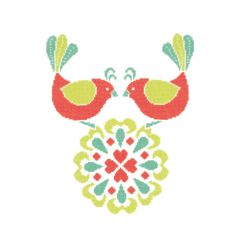 **-Dmc By Leuts Cross-** Stitch Love Birds 21.5 X 25.5cm ##-Dmc 583041-##