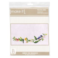 **-Make It Table Runner Embroidery-** Birds On Branch 40x100cm ##-Make It 585245-BIRDS-##