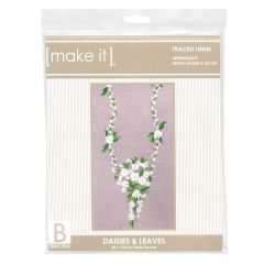 **-Make It Table Runner Embroidery-** Daises & Leaves 40x100cm ##-Make It 585245-DAISIES-##