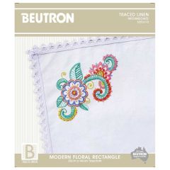 **-Modern Floral Embroidery Traycloth Kit 31x45cm-** ##-Beutron 585310-##