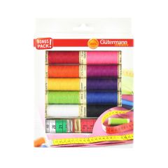 **-Gutermann Thread Sew-** All 100mt Set 10rl With Measuring Tape ##-Gutermann 734581-##