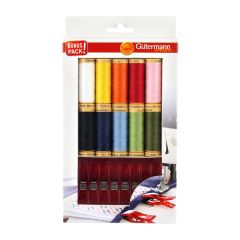 **-Gutermann Thread Cotton 100mt Set 10rl With 8clips-** ##-Gutermann 734585-##