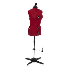**-Adjustable Dressmakers Dummy-** Diana in Red Fabric with Hem Marker, Dress Form Sizes 10 to 32, Pin, Measure, Fit and Display your Clothes on this Tailors Dummy ##-Sewing Online SPDM163---4-5-7-9-##