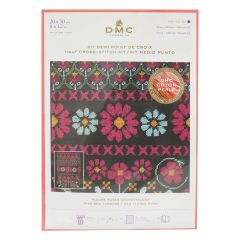 **-Dmc Cross Stitch Pink Geo Flowers Half Cross Stitch 20x30cm-** ##-Dmc BK1785-##