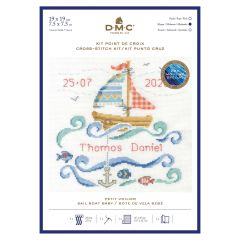 **-Dmc Baby Cross Stitch Kit-** Sail Boat Baby 19x19cm ##-Dmc BK1877-##