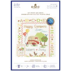 **-Dmc Cross Stitch Kit-** Happy Campers 14ct 21x28cm ##-Dmc BK1923-##