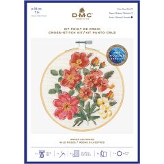 **-Dmc Cross Stitch Kit-** Wild Rosest 14ct 18cm ##-Dmc BK1938-##