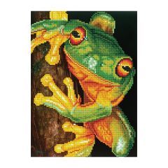 **-Diamond Dotz Crystal Art Kit-** Green Tree Frog, 27 x 37cm (10.6 x 14.6in) ##-Diamond Dotz DD7-031-##