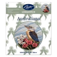**-Helene Wild Longstitch Kit-** Blue Winged Kookaburra 28cm Rnd ##-Leuts HWLS-006-##