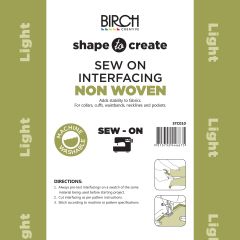 **-Shape To Create I/Facing Non Woven Sew On Light 90cm X 50mt-** White ##-Birch Creative STC010-##