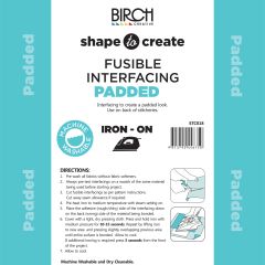 **-Shape To Create Padded Iron On 90cm X 8mt-** White ##-Birch Creative STC018-##