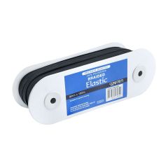 **-Uni Trim Elastic Premium Braided 9mmx100m Black (Dkblue Label)-** ##-Unitrim U4961-9-##